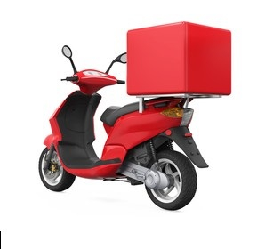 Caja de entrega de fibra de vidrio de comida rápida impermeable para diseños personalizados de scooter